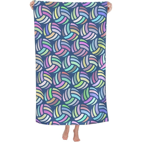 52x32in Beautiful Volleyball Ball Beach Towel Quick Dry Bath Towels for Bathroom Soft Sand Free Beach Towels Summer Essentials Travel Swimming Decor Gifts for Men Boys