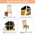 thumbnail image 4 of Boho Abstract Art Seat Covers for Dining Room Chairs Set Of 4,Stretch Printed Washable Chair Seat Cover with Elastic Ties and Button,Removable Waterproof Couch Cushion Covers, 4 of 6