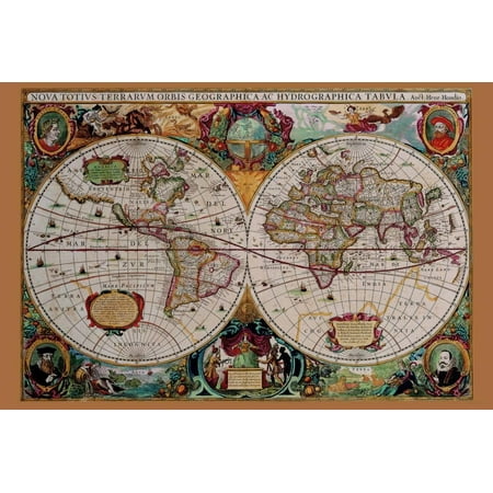 UPC 808128000069 product image for Classical World Map Poster - 36x24 | upcitemdb.com