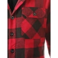 thumbnail image 4 of Ma Croix Mens Hooded Flannel Shirts Quilted Plaid Jacket, 4 of 9