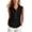 Black, variant on Women's Cotton Linen Tank Tops Collared Button Up Casual Summer Loose Fit Sleeveless Tops