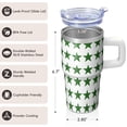 thumbnail image 3 of 20oz Double Wall Insulated Stainless Steel Mug with Handle, Geometric Design Travel Tumbler Leak-Proof Lid and Straw, 3 of 5