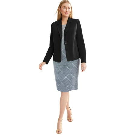 Jessica London Women's Plus Size Two Piece Single Breasted Jacket Dress Suit Outfit