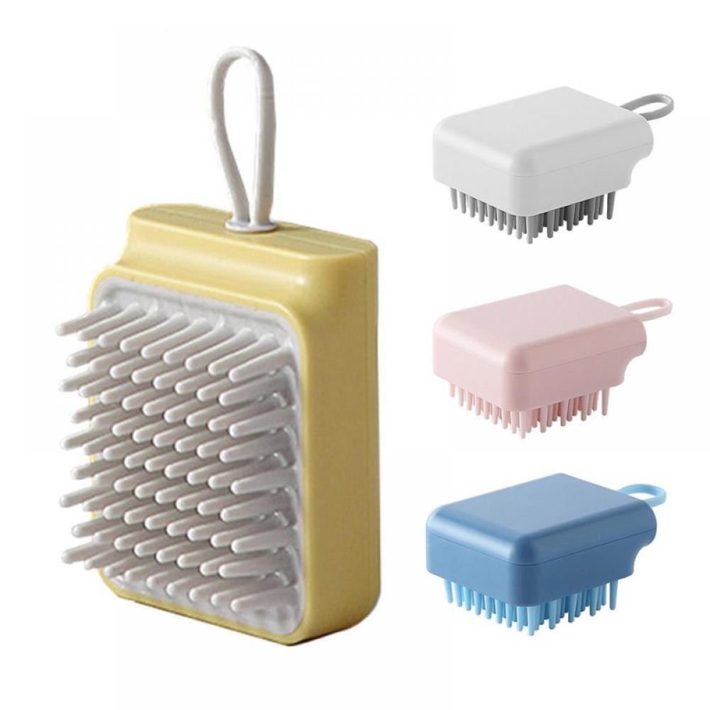 Grooming Pet Shampoo Brush Soothing Massage Rubber Bristles Curry