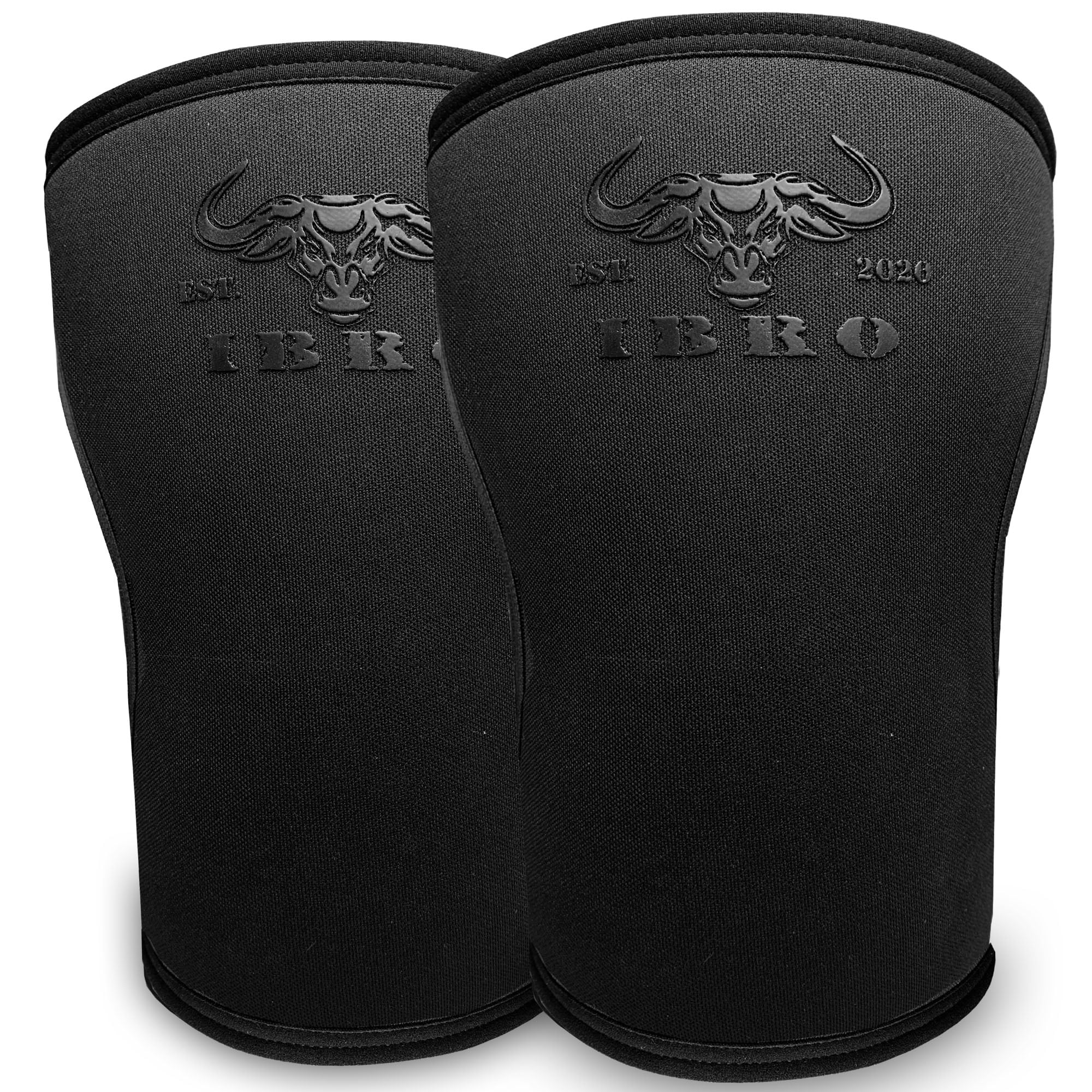 IBRO Premium 7MM Knee Sleeves (Pair) for Weightlifting & Powerlifting, Ultimate Compression Support & Injury Prevention - Squats, Deadlifts - for Men & Women, 1 Year Warranty, Black XXL