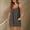 Grey, variant on GILIGEGE Womens Summer Sleeveless Mini Dress V Neck Spaghetti Strap Sundress Athletic Short Dress with Pockets 2025 Spring/Summer New Loose and Slimming Pure Ribbon Pocket Strap Jumpsuit for Women