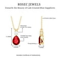 thumbnail image 4 of Rosec Jewels Minimal Drop Pendant with Created Ruby and Moissanite for Women (AAAA Quality), 925 Sterling Silver, 4 of 7