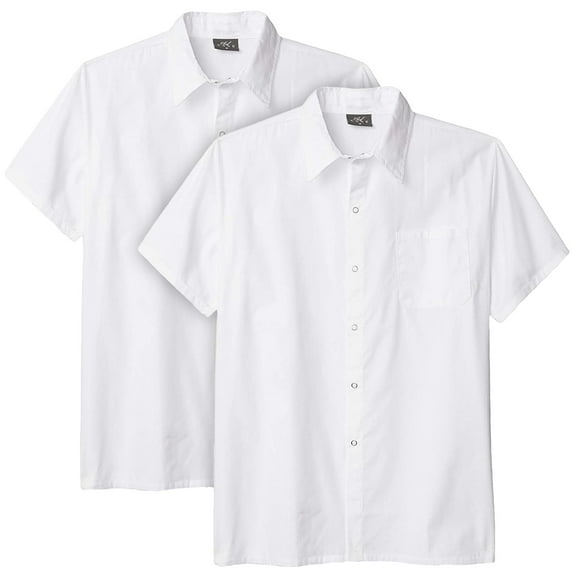 2-PACK Chef Code Men's Kitchen Basic Cook Shirt, White, 4XL