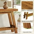 thumbnail image 3 of Finmind Solid Wood Console Table, 63-Inch Long Farmhouse Style Double-Layer Hall Table, Sofa Table with Shelf Behind the Couch, Suitable for Living Room, Foyer, Entryway, Brown, 3 of 8
