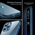 thumbnail image 4 of HTOOQ Crystal Clear for iPhone 12 Pro Max Case, [Not Yellowing] [Military Grade Drop Tested] Shockproof Protective Phone Case Slim Thin Cover 5G 6.7 inch 2020, ClearPacific Blue, 4 of 6