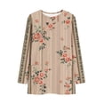 thumbnail image 4 of Craaazy Women's Casual Vintage Floral Graphic Loose Crewneck Oversized Long Sleeve T-shirts with Pockets Gifts, 4 of 7