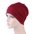 thumbnail image 1 of Ayyufe Solid Color Men Women Pleated Cotton Beanie Cap Hair Loss Sleeping Chemo Hat, 1 of 2