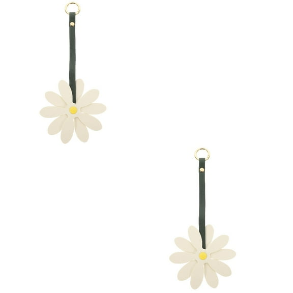 2 PCS Key Chains Keychain Decoration Daisy Shaped Bag Charm Miss 24x11cm White