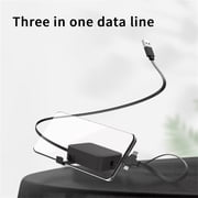 WIFKLSIIPG 3 in 1 Data Cable 3A Smartphone Fast Charging Cable Universal Multi Port Android Phone Retractable Storage Charging Cable