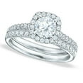 thumbnail image 2 of Splendid Halo Matching wedding Ring set 2 Carat Round Cut Diamond on 10k Gold, 2 of 2