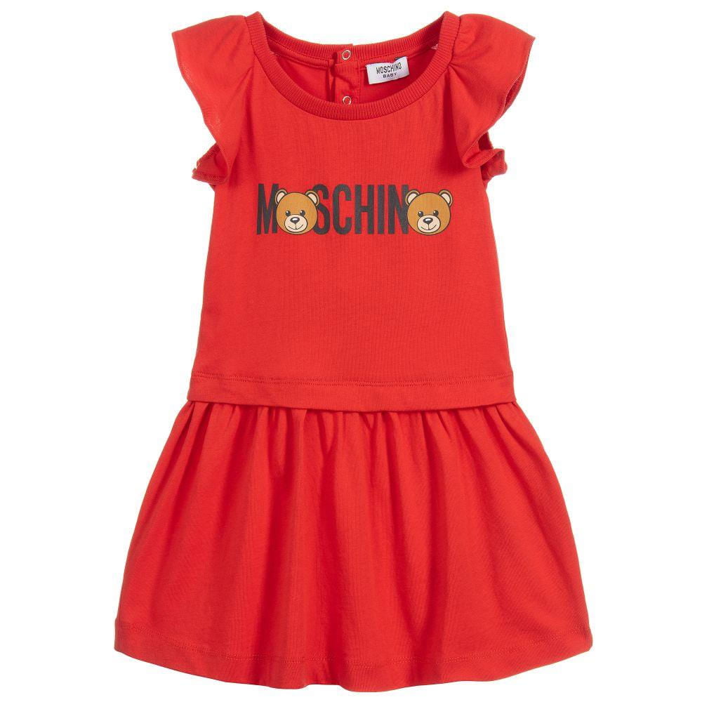 girls red moschino dress