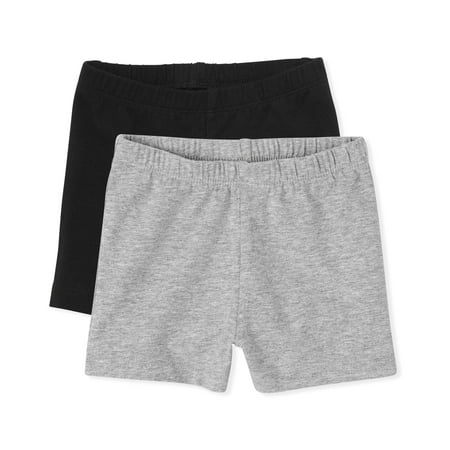 

The Children s Place Baby 2 Pack and Toddler Girls Cartwheel Shorts Tidal/H Gray 18-24 Months