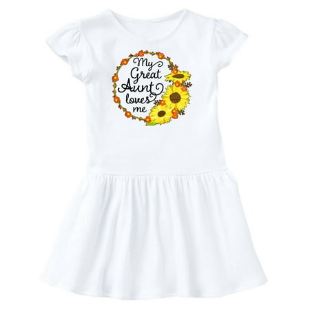

Inktastic My Great Aunt Loves Me with Sunflower Wreath Gift Toddler Girl Dress