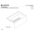 thumbnail image 4 of Aqua Eden VTAM5436R22T 54-Inch Acrylic Rectangular 3-Wall Alcove Tub, Right Hand Drain in Glossy White, 4 of 8