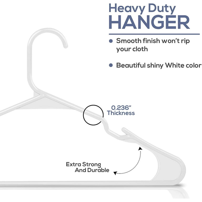 Plastic Hangers 50 Pack, Space Saving Notched Hangers, Heavy Duty Clothes  Hanger