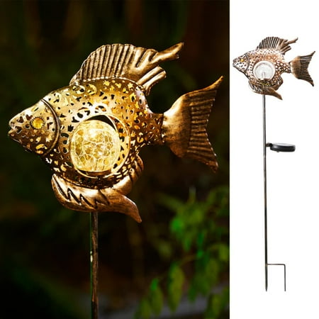 

SHENGXINY Gardening Supplies NEW 2023 Clearance Solar Hollow Fish Iron Art Lamp Pond Hollow Metal Iron Art Fish Decorative Lamp