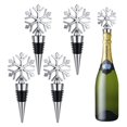 thumbnail image 1 of ¡Liquidación! Tapones de vino Lssam para botellas de vino, diseño de copo de nieve, 4 unidades, reutilizables, para cocina, comedor y bar., 1 of 8