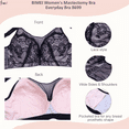 thumbnail image 5 of BIMEI Mastectomy Bra with Pockets for Breast Prosthesis Women's Full Coverage Wirefree Everyday Bra 8699,Black, 36B, 5 of 7