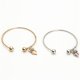 thumbnail image 4 of de puños simple Combinación de brazalete de cristal con forma de y gato para mujer Oro Fernando Búho Brazalete De La Pulsera, 4 of 8