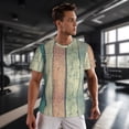 thumbnail image 3 of Wukai Hardwood Print Men's Short-Sleeved Mesh T-Shirt,Quick-Dry Short Sleeve Workout T-Shirt-6X-Large, 3 of 8