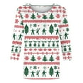 thumbnail image 4 of Women's Christmas 3/4 Sleeve Shirt Plus Size Crewneck Sweatshirt Santa Claus All Over Print Tunic Tops Casual Holiday Party T Shirt, 4 of 4