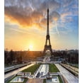 thumbnail image 3 of Ambesonne Eiffel Tower Duvet Cover Set, Scenic View Paris, 2-Calking, Blue Yellow Coconut, 3 of 7