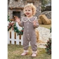 thumbnail image 5 of RUINIXCW Newborn Baby Girl Spring Fall Clothes Infant Girls Plaid Gingham Outfit One Piece Romper 0 3 6 12 18 Months Ruffled Doll Collar Long Sleeve Button Down Jumpsuit, 5 of 9