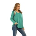 thumbnail image 4 of T-shirt Décontracté à Manches Longues Croisé Col Rond pour Femme, 4 of 8