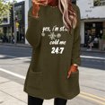 thumbnail image 4 of Ke1Clo Winter Sweaters for Women Casual Fashion Snowflake Graphic Crew Neck Long Sleeve Pullover Oversized Loose Comfy Basic Knit Tops Army Green XXXL, 4 of 6