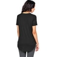 thumbnail image 3 of Emma's Closet Women's Oversize Stretchy V-Neck Tee (Small, Black), 3 of 3