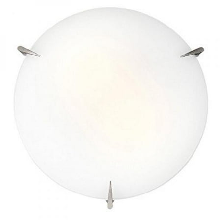 Access Lighting 20661-BS Zenon 2-Light Flush-Mount, Brushed Steel with Opal Glass
