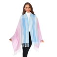 thumbnail image 3 of FORMRS Womens Scarf Winter Soft Long Big Warm Shawls Wrap Tassel Scarves, Light Pink Stripes, 3 of 9