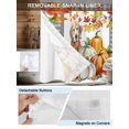 thumbnail image 3 of No Hook Cloth Fabric Shower Curtain with Snap in Liner, Thanksgiving Waterproof Shower Curtains Set with See Through Top Window, Orange Pumpkins Dog Maple Leaves Gray Plaid Bath Curtains 36"x72", 3 of 6