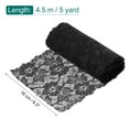 thumbnail image 2 of 6.3 Inch Wide 5 Yard Lace Ribbon Floral Pattern Black Lace Trim Ribbon for Gift Wrapping, Wedding Decor, 2 of 7