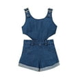 thumbnail image 2 of QUDDERR Infant Baby Cute Denim Jumpsuit Short Overalls Jeans Set Toddler Summer Bodysuit Shorts Fashion Outfits for 0 Month -3 Years, 2 of 9