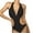 1-Black, variant on UPPADA Waist Hollow One Piece Swimsuits Womens - Slimming Solid Color Bathing Suits Monokini Tankini Deep V Neck Bathing Suit