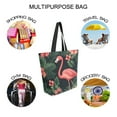 thumbnail image 7 of FORMRS Womens Canvas Tote Bag with Zipper Inner Pocket Shoulder Handbag, Red Flamingo Pattern, 7 of 7