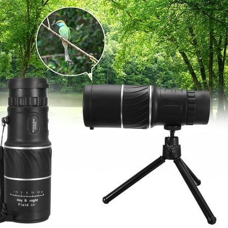 16x52 HD Zoom Day/Night Vision Cellphone Monocular Telescope Waterproof Fogproof Hunting Camping + Clip + Tripod For Mobile Phone