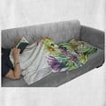 thumbnail image 5 of Watercolor Soft Flannel Fleece Throw Blanket, Fine Art Botanical Painting of Abstract Garden Flowers and Succulents, Cozy Plush for Indoor and Outdoor Use, 50" x 70", Multicolor, by Ambesonne, 5 of 5