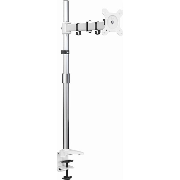 Fully Adjustable Single Monitor Standing Mount Extra Tall 31.5" Pole for One Display up to 32" - SA-D280-White