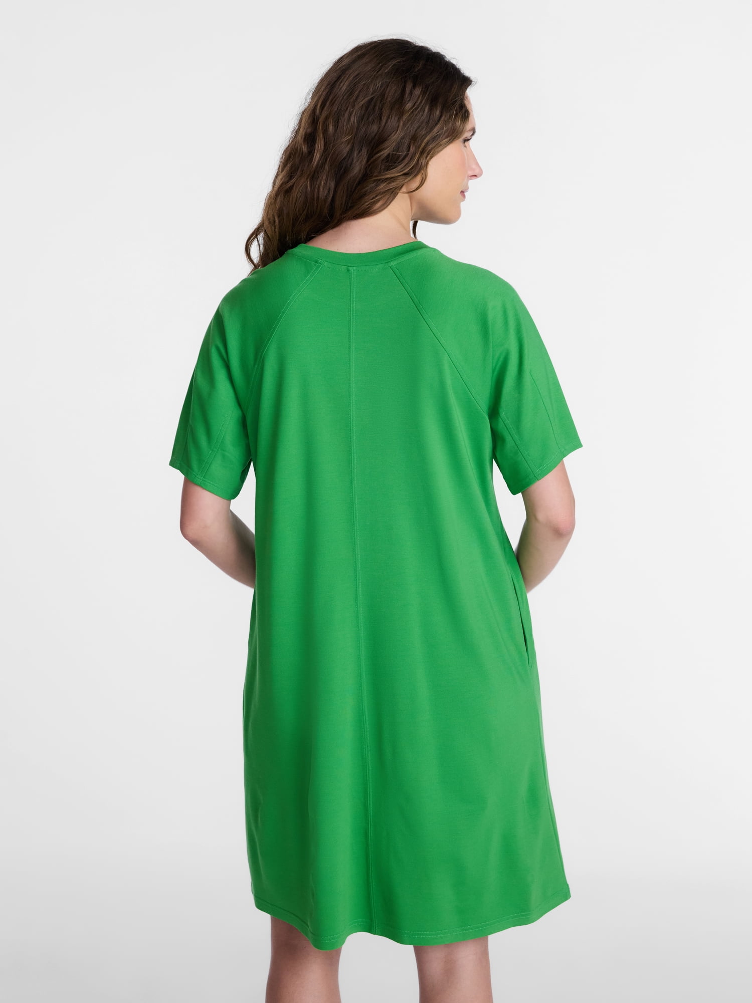 Time and Tru Women's Seamed Mini Dress with Short Sleeves, Sizes XS-XXXL