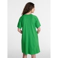 thumbnail image 4 of Time and Tru Women's Seamed Mini Dress with Short Sleeves, Sizes XS-XXXL, 4 of 6