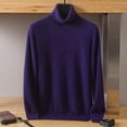 thumbnail image 2 of Men's Turtleneck 100% Mink Cashmere Sweater Men 2023 Autumn and Winter Large Size Loose Knitted Sweater Keep Warm Top Men Jumper, 2 of 5