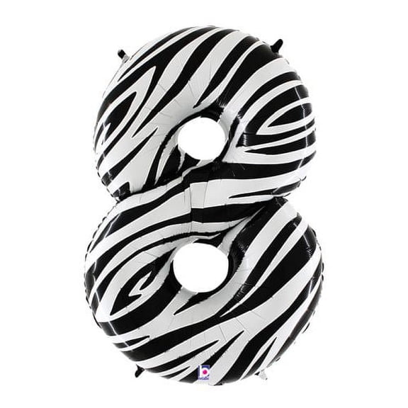 Burton & Burton 40" Number 8 Shape Zebra Balloon