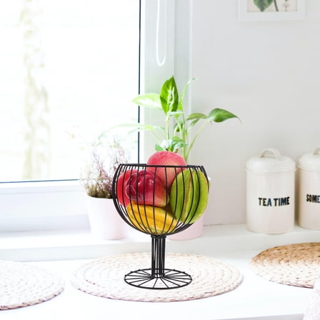FRCOLOR Coffee Pod Holder Basket Cup Shaped Espresso Pod Organizer Modern Style Fruit Stand Creamer Syrup Storage Fruit Basket For Coffee Table Bar Kitchen Cafe Countertop Black